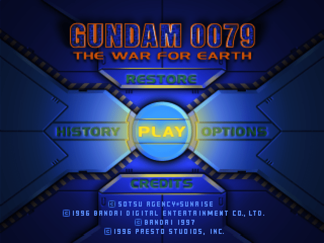 Gundam 0079: The War For Earth title screen for Playstation
